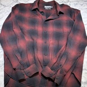 Vince Red and Black Casual Button Down Shirt